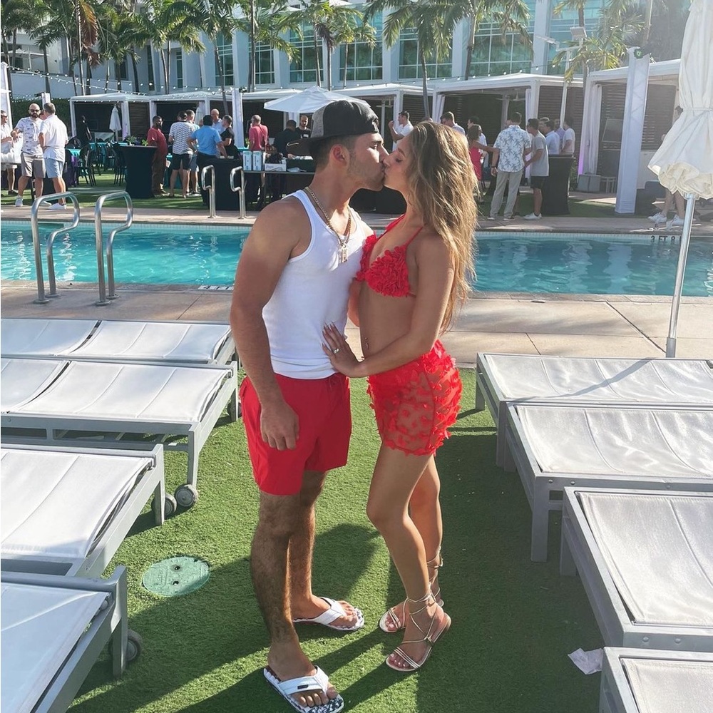 Red SHEIN bathing suit